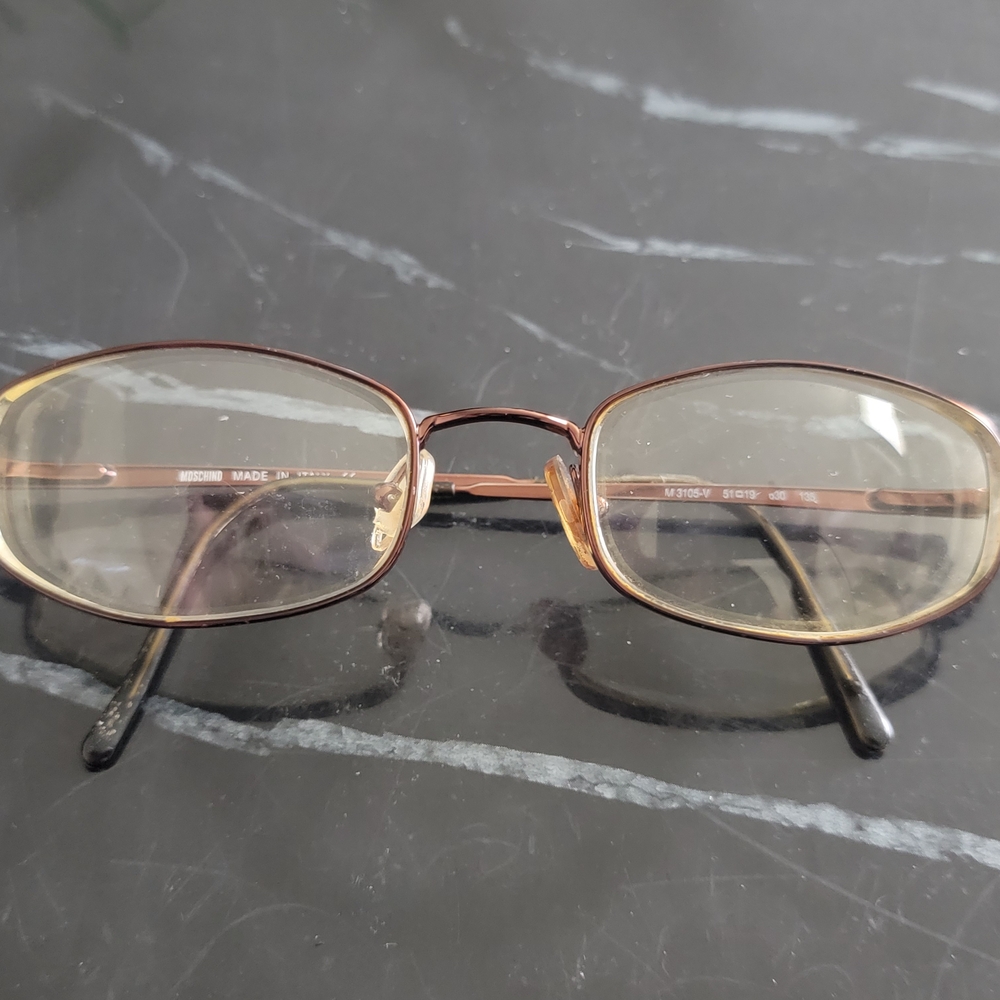 MOSCHINO Stylish Oval Eyeglasses with Brown Frame